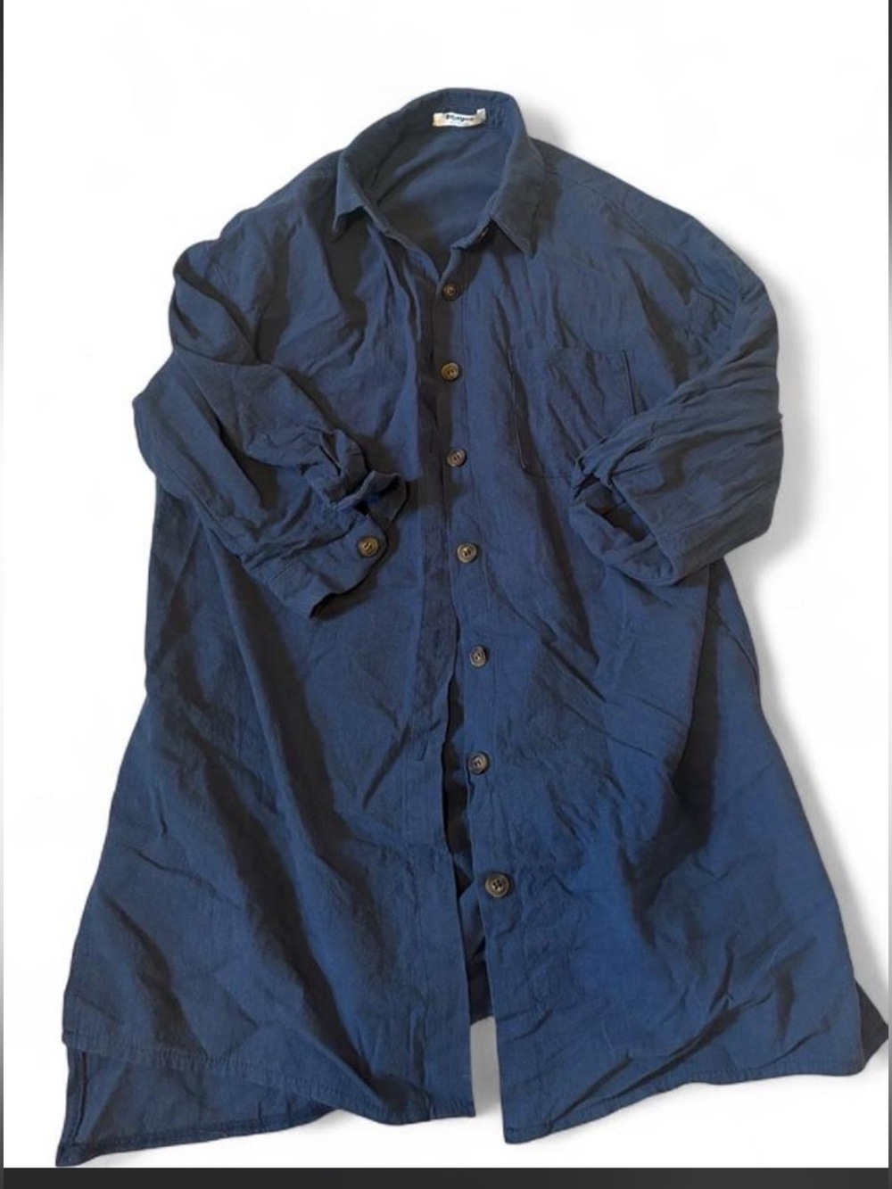 zeagoo women’s Navy Lightweight Button-Down Shirt Jacket small